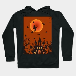 Harmony in Orange: Moon and witch grandmother Hoodie